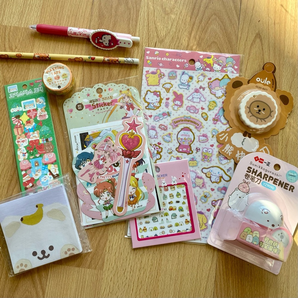 Kawaii Stationery Set - Sanrio Kuromi Sailor Moon